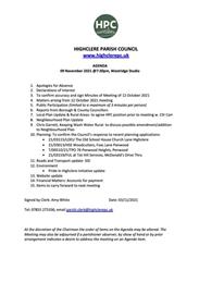 HPC Meeting 09 November 2021 Agenda