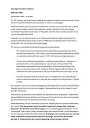 County Councillors Report Feb 2026