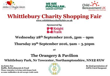  - Whittlebury Charity Shopping Fair 28th - 29th September 2016